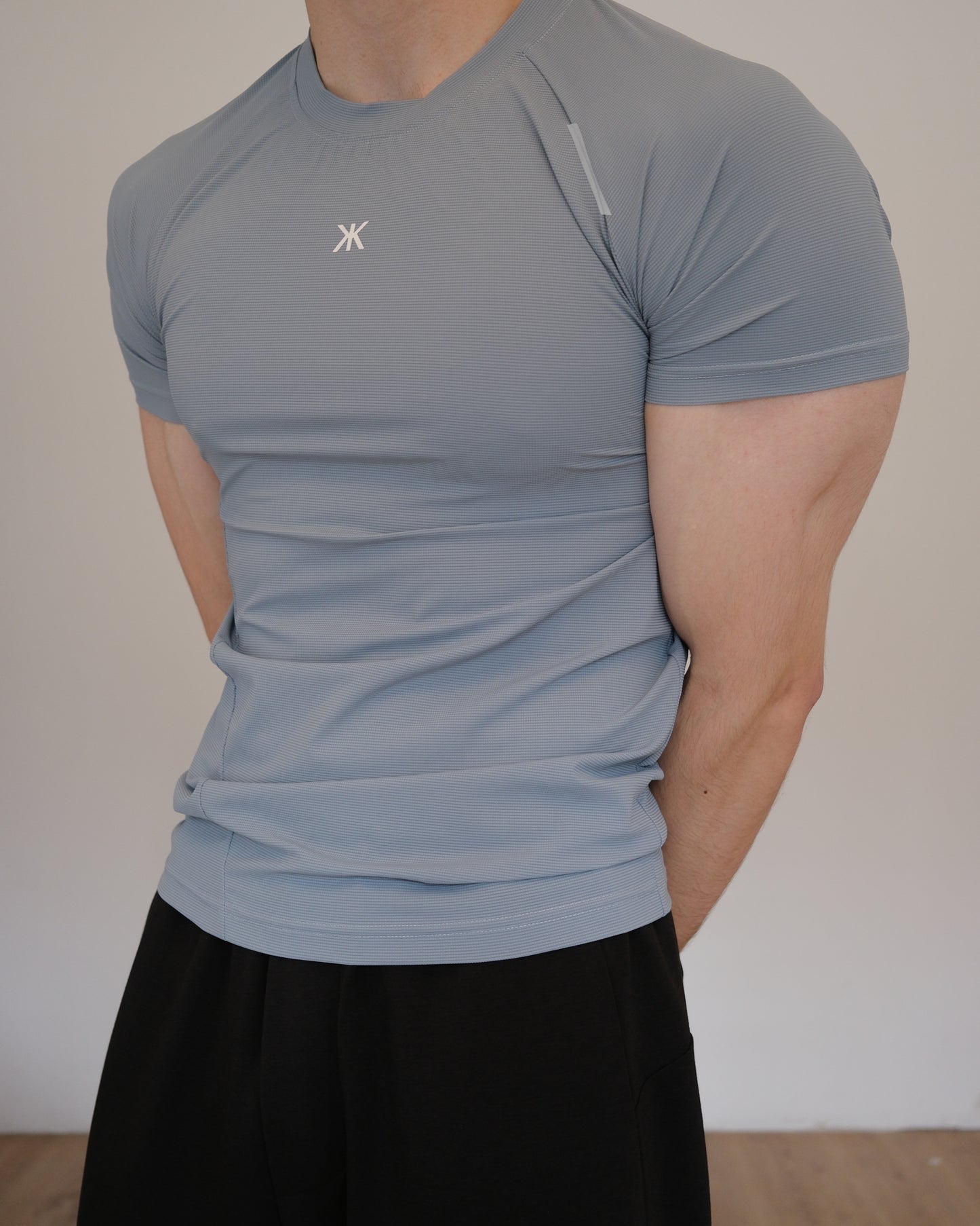 ALPHA PERFORMANCE TECH SHORT SLEEVE IN BLUE GRAY