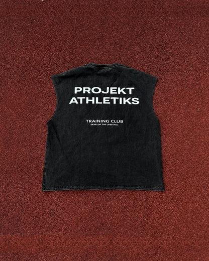 REVERSE LOGO TRAINING TOP IN VINTAGE BLACK